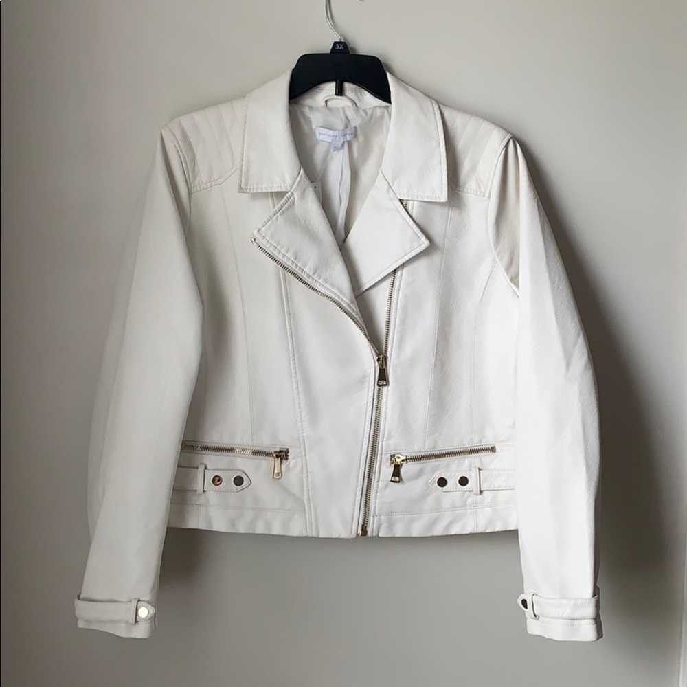 White Faux Leather Jacket
